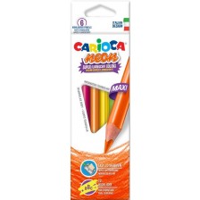 Цветни моливи Carioca Neon - Maxi, 6 цвята  -1